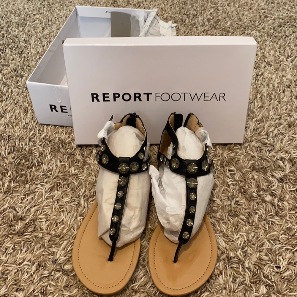 New in box black sandals